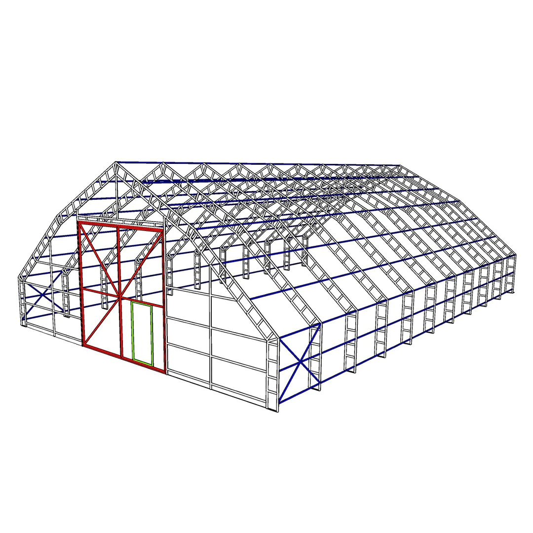 Fachwerkbinder-Fünfeck (13x50m)