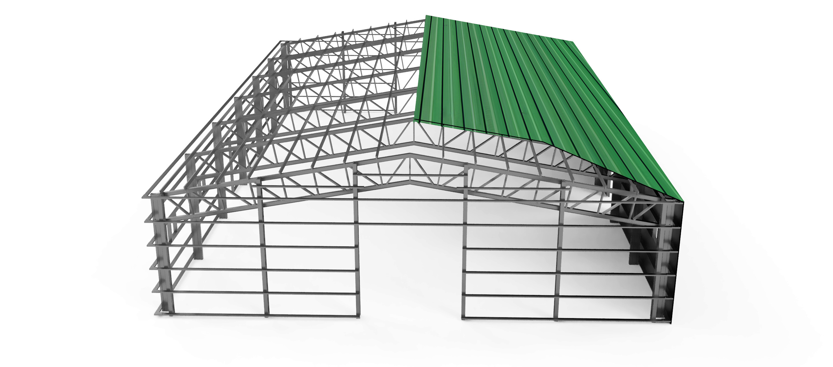 RX Grüne Trapezplatte 20x30x5 m - 0,5 mm Modell 1007