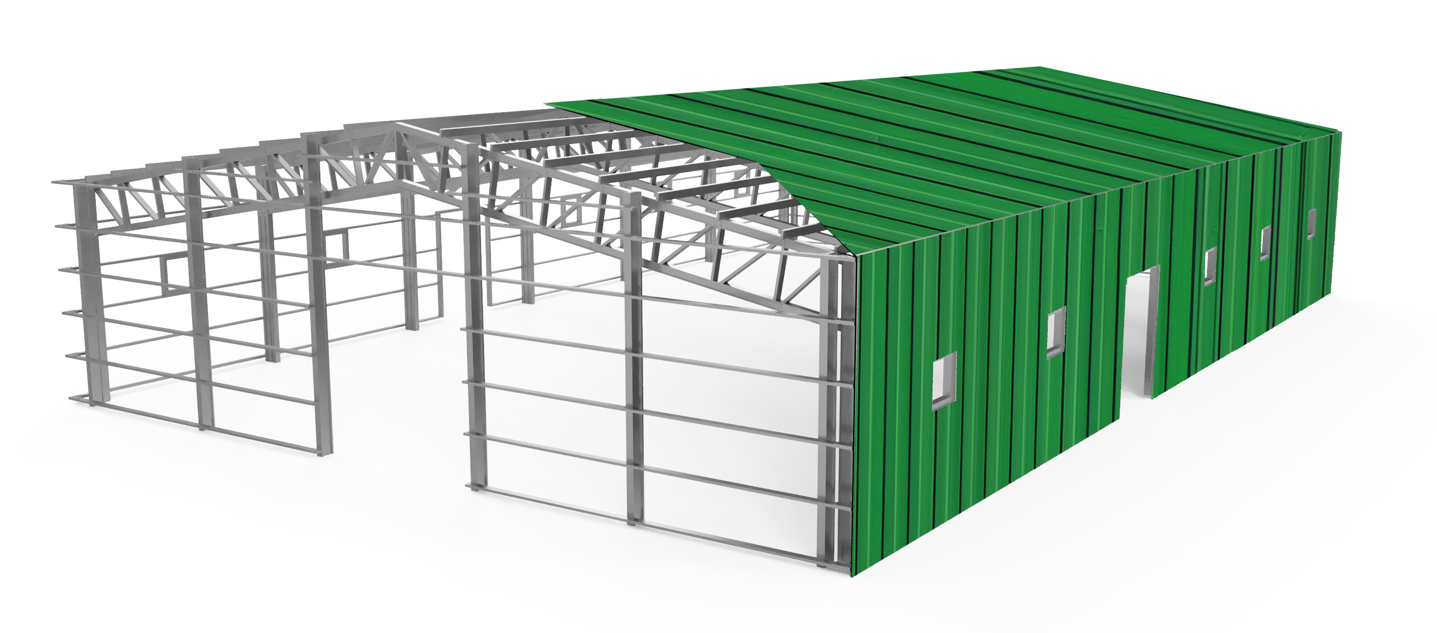 RX Grüne Trapezplatte 20x30x5 m - 0,5 mm Modell 1007