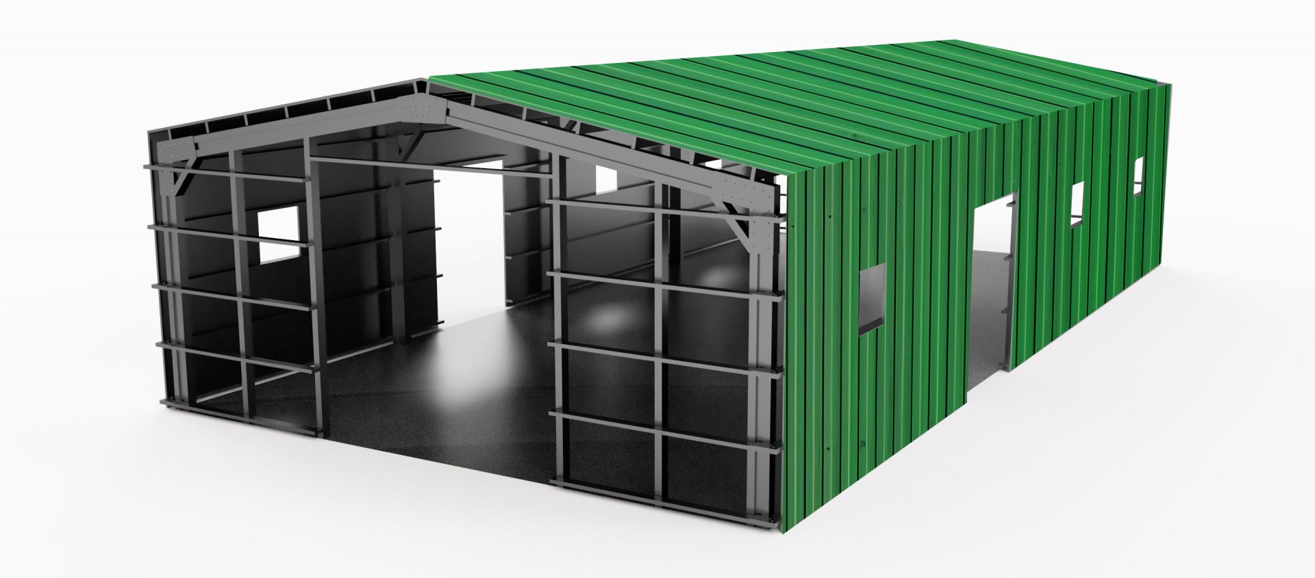 SX Grüne Trapezplatte 15x20 m - 0,5 mm, Modell Nr. 1215 